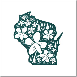 Wisconsin Floral Nature Design Posters and Art